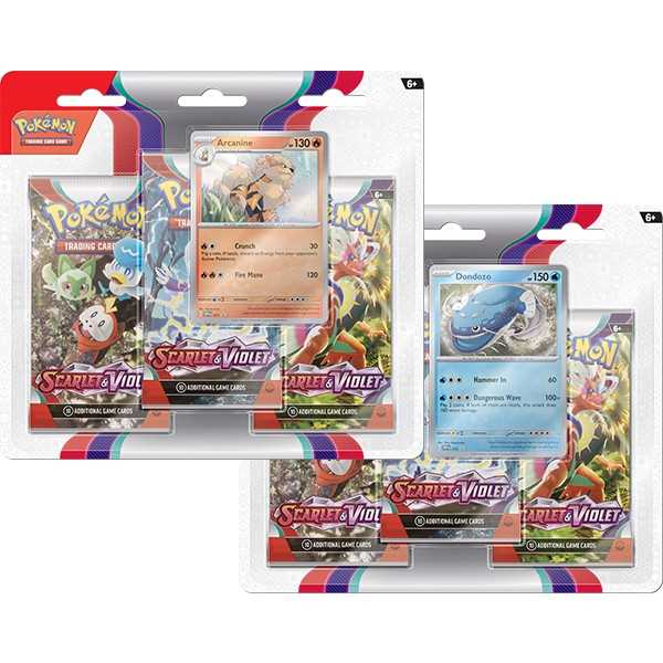 Set of 2 Pokemon Scarlet & Violet Base Set Triple pack blister- both Arcanine and dondozo